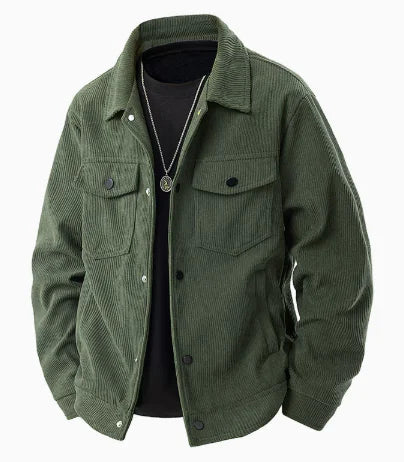 Men's Corduroy Cargo Lapel Jacket for Spring & Autumn