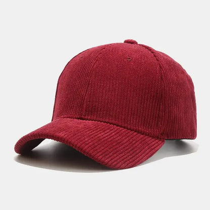 Korean Versatile Striped Corduroy Baseball Hat
