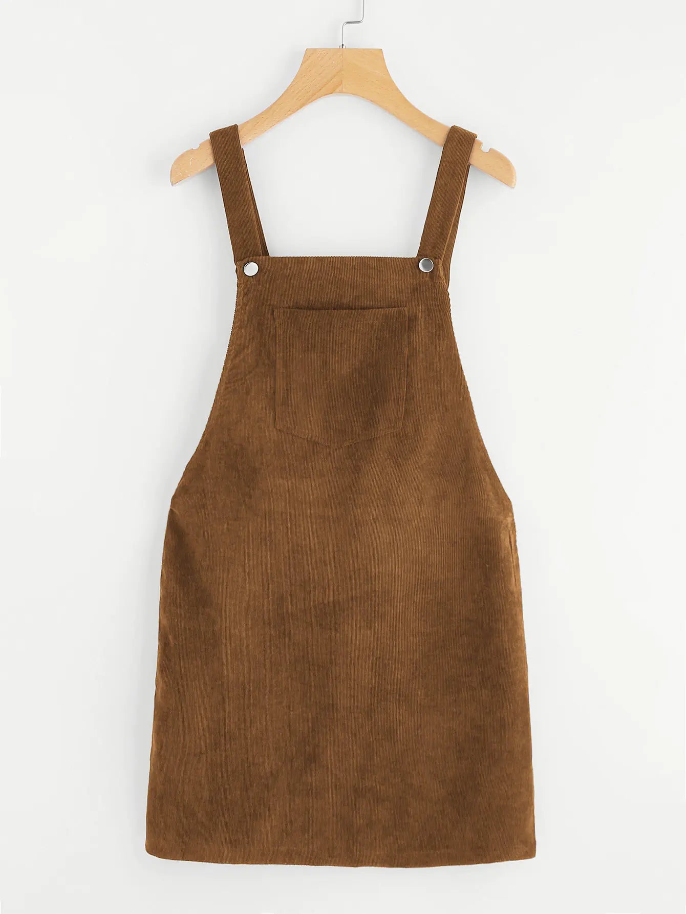 Corduroy Solid Color Strap Dress