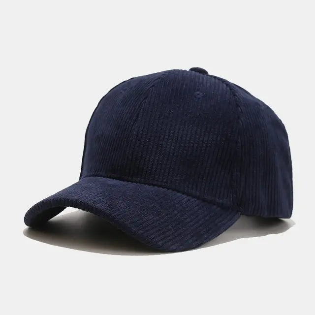 Korean Versatile Striped Corduroy Baseball Hat
