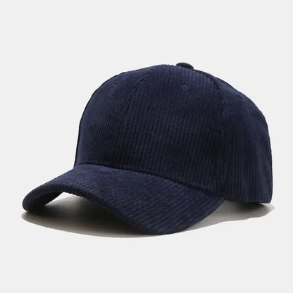 Korean Versatile Striped Corduroy Baseball Hat