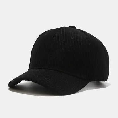 Korean Versatile Striped Corduroy Baseball Hat