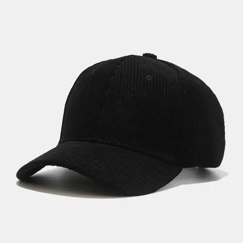 Korean Versatile Striped Corduroy Baseball Hat