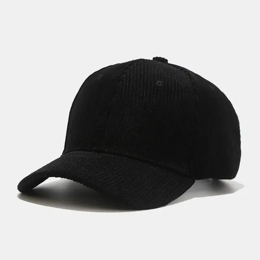 Korean Versatile Striped Corduroy Baseball Hat