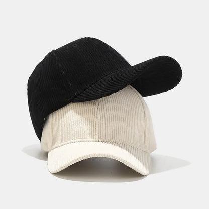 Korean Versatile Striped Corduroy Baseball Hat
