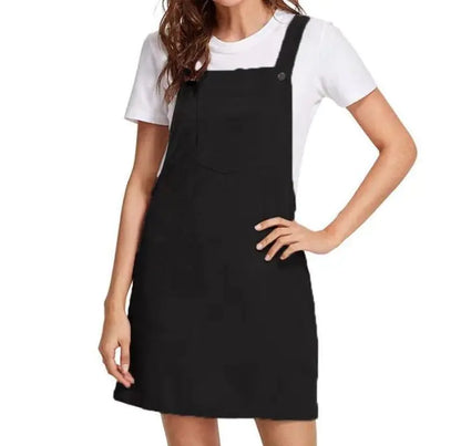 Corduroy Solid Color Strap Dress