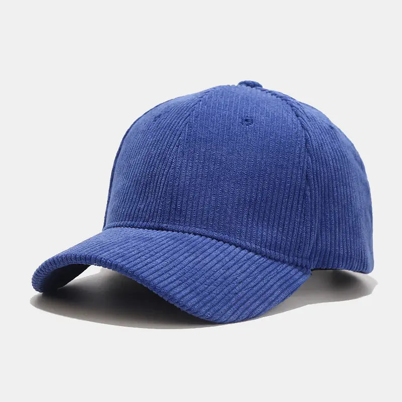 Korean Versatile Striped Corduroy Baseball Hat