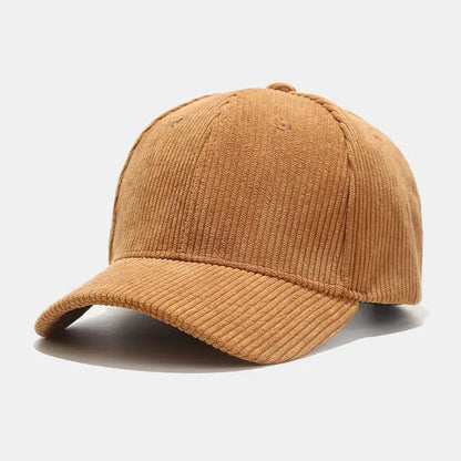 Korean Versatile Striped Corduroy Baseball Hat