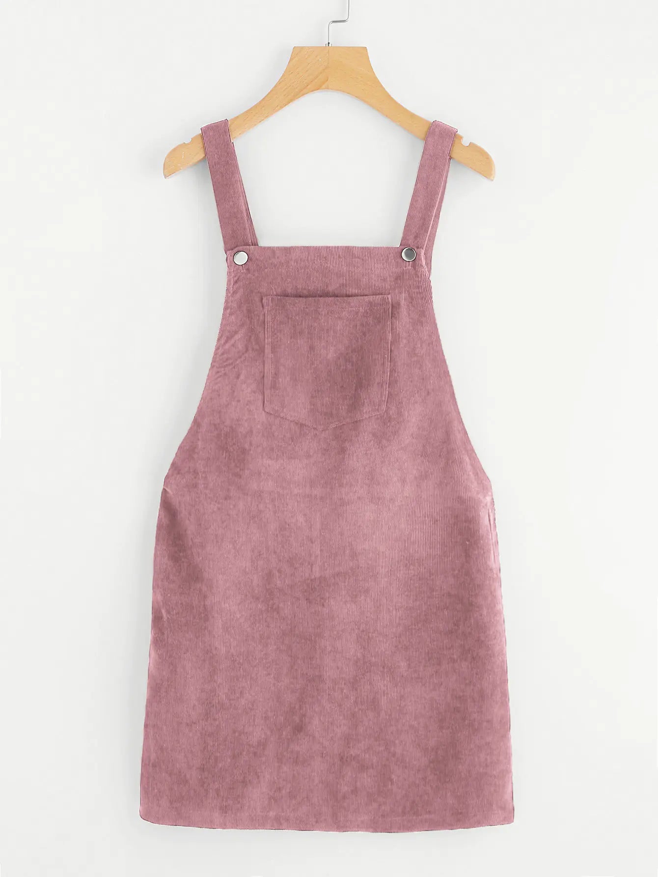 Corduroy Solid Color Strap Dress